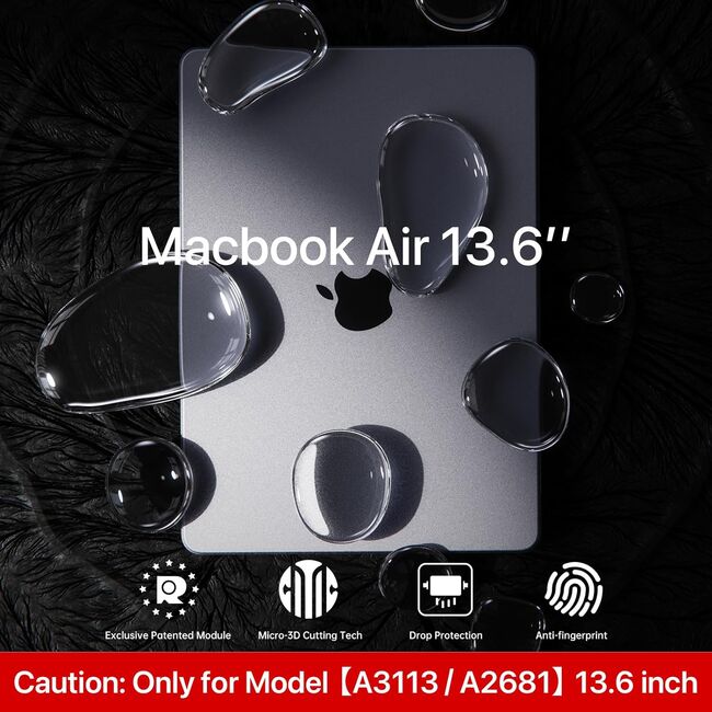 Carcasa pentru MacBook Air 13 2025 / 2024 / 2022 M4, M3, M2 Hard Shell Frost, transparent mat