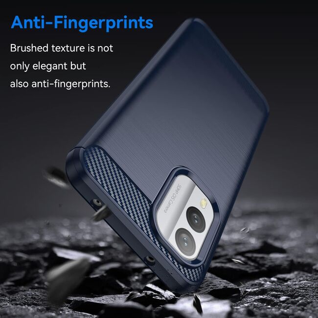 Husa pentru Nokia X30 Liquid Carbon Silicone, navy blue