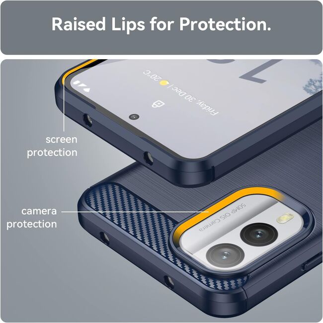 Husa pentru Nokia X30 Liquid Carbon Silicone, navy blue