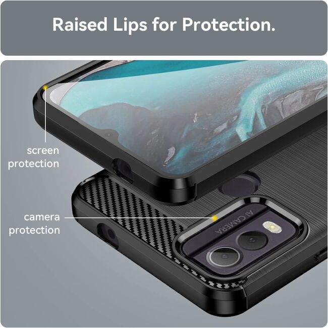 Husa pentru Nokia C22 Liquid Carbon Silicone, negru