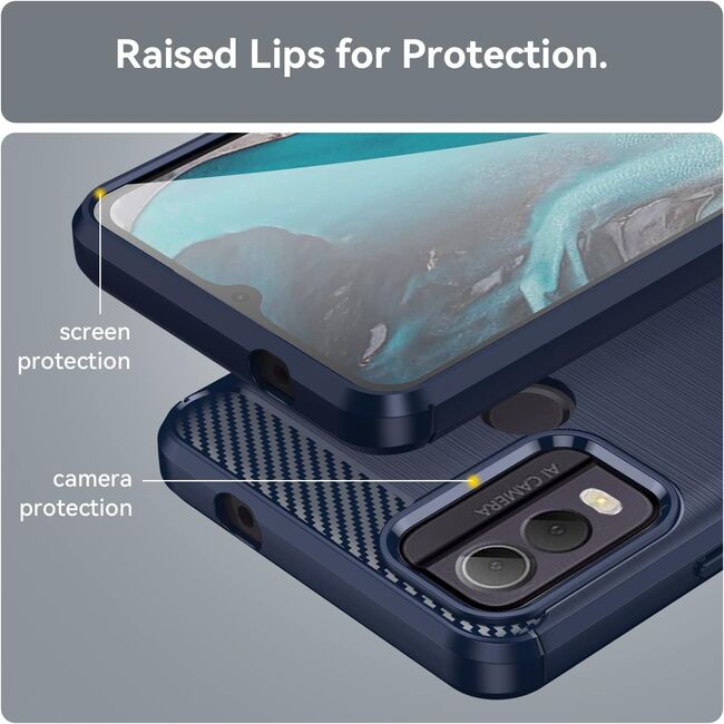 Husa pentru Nokia C22 Liquid Carbon Silicone, navy blue