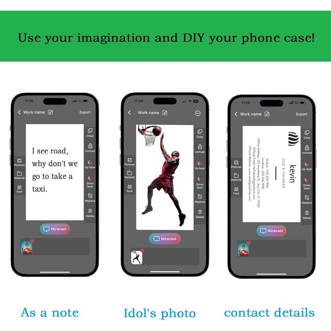 Husa pentru iPhone 13 Pro, DIY customizabil cu ecran E-ink, NFC Photo Display, negru