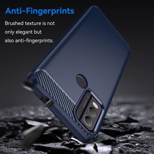 Husa pentru Nokia C22 Liquid Carbon Silicone, navy blue