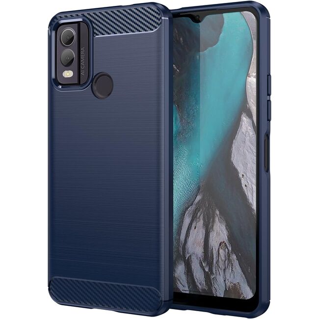 Husa pentru Nokia C22 Liquid Carbon Silicone, navy blue