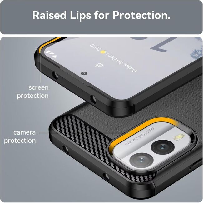 Husa pentru Nokia X30 Liquid Carbon Silicone, negru