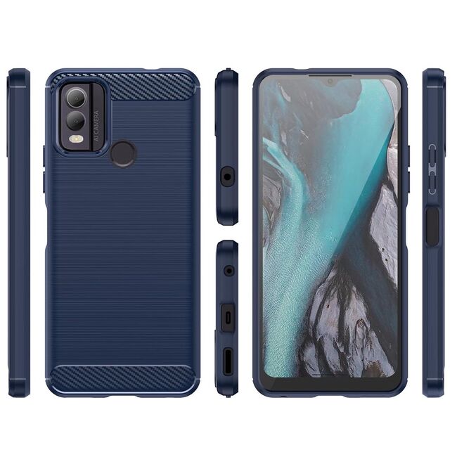 Husa pentru Nokia C22 Liquid Carbon Silicone, navy blue