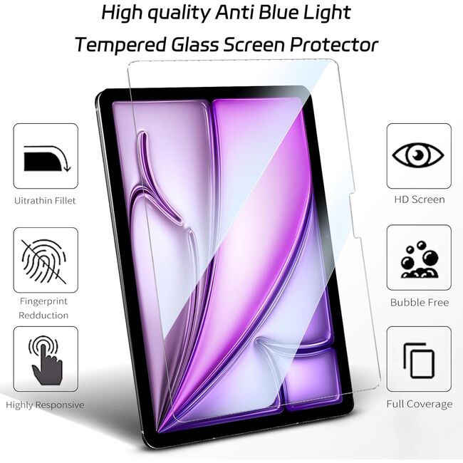 Folie de protectie Tempered Glass pentru iPad Air 13 inch 2025 / 2024 M3, M2, clear