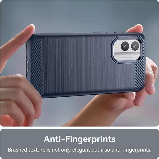 Husa pentru Nokia X30 Liquid Carbon Silicone, navy blue