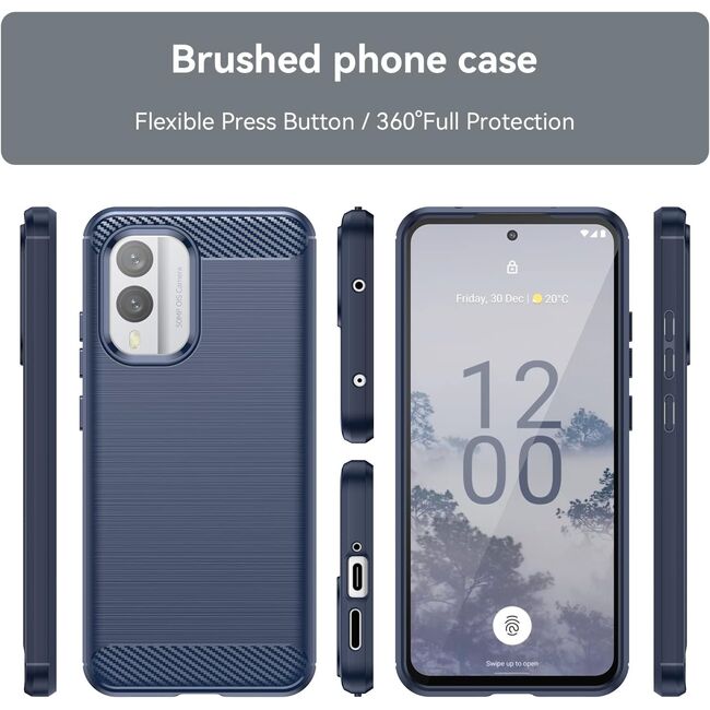 Husa pentru Nokia X30 Liquid Carbon Silicone, navy blue