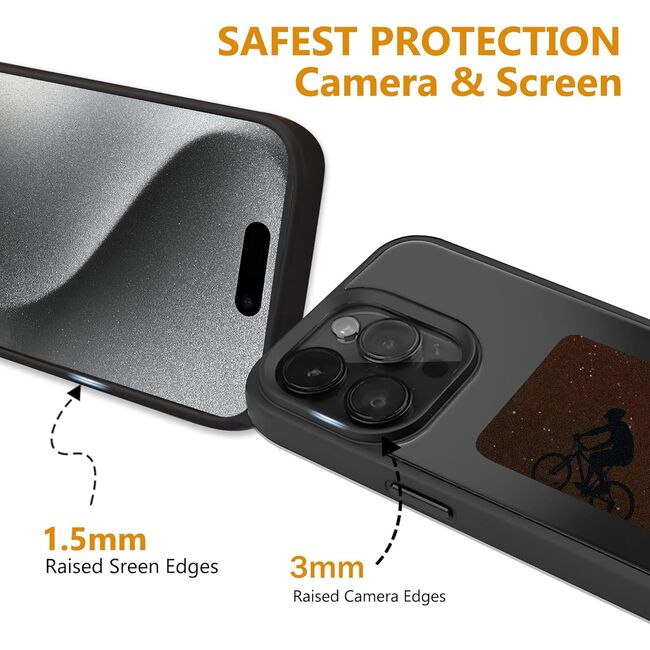 Husa pentru iPhone 15 Pro Max, DIY customizabil cu ecran E-ink, NFC Photo Display, negru