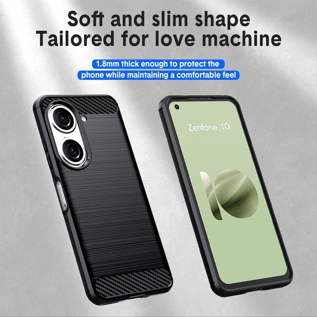 Husa pentru Asus Zenfone 10 Liquid Carbon Silicone, negru