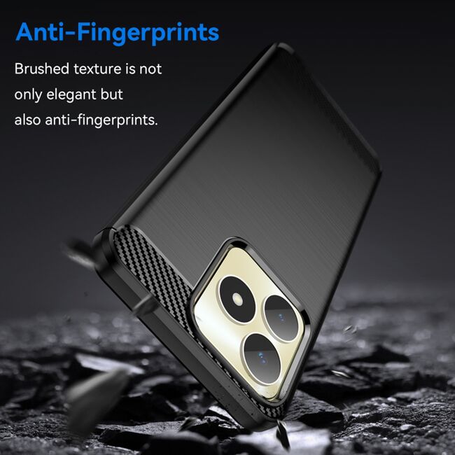 Husa pentru Realme Note 50 Liquid Carbon Silicone, negru