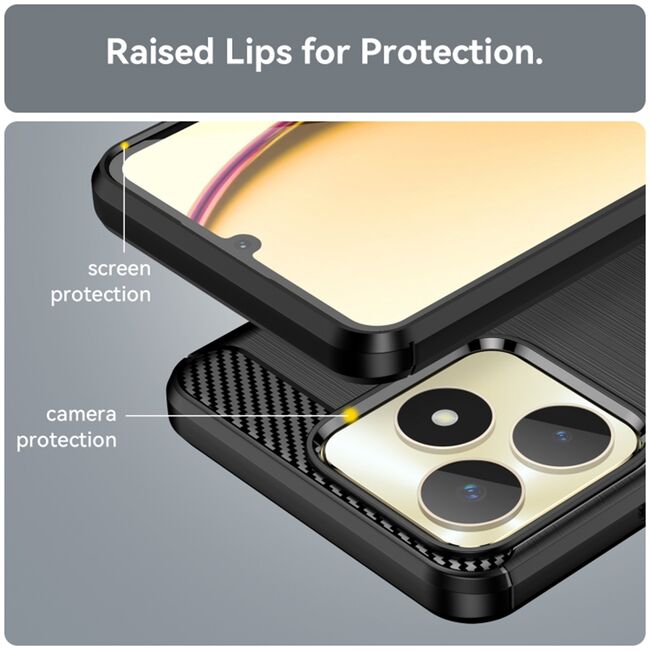 Husa pentru Realme Note 50 Liquid Carbon Silicone, negru