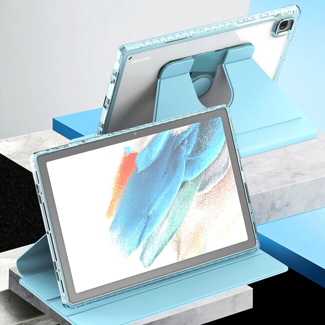 Husa pentru Samsung Galaxy Tab A9 8.7 inch rotativa de tip stand cu functie sleep/wake-up, negru