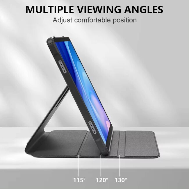 Husa pentru Samsung Galaxy Tab A9 8.7 inch rotativa de tip stand cu functie sleep/wake-up, negru