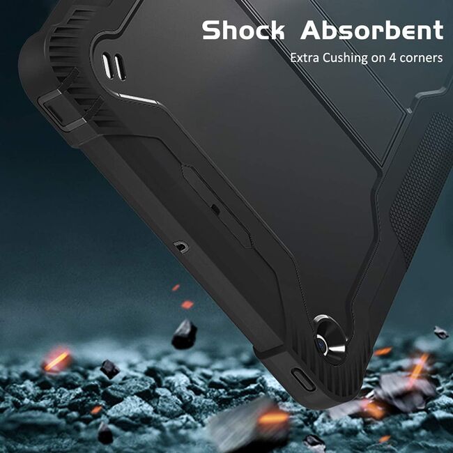 [Pachet 360°] Husa + folie din sticla pentru  iPad 9 10.2 inch 2021 Rugged Heavy Duty - roz