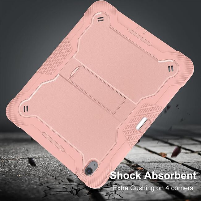 [Pachet 360°] Husa + folie din sticla pentru  Apple iPad Air 11 2024 / 2025​ M2, M3 Rugged Heavy Duty - roz