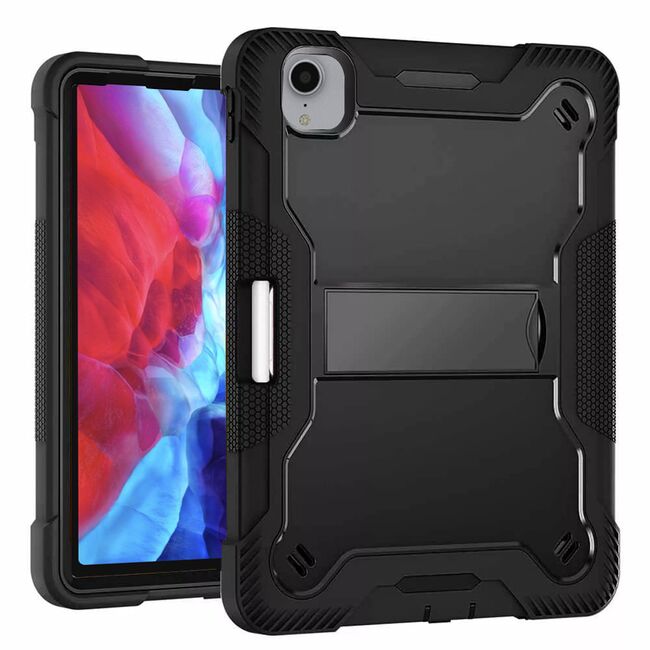[Pachet 360°] Husa + folie sticla iPad Pro 12.9 2022 / 2021 / 2020 Techsuit Rugged TabShell, negru