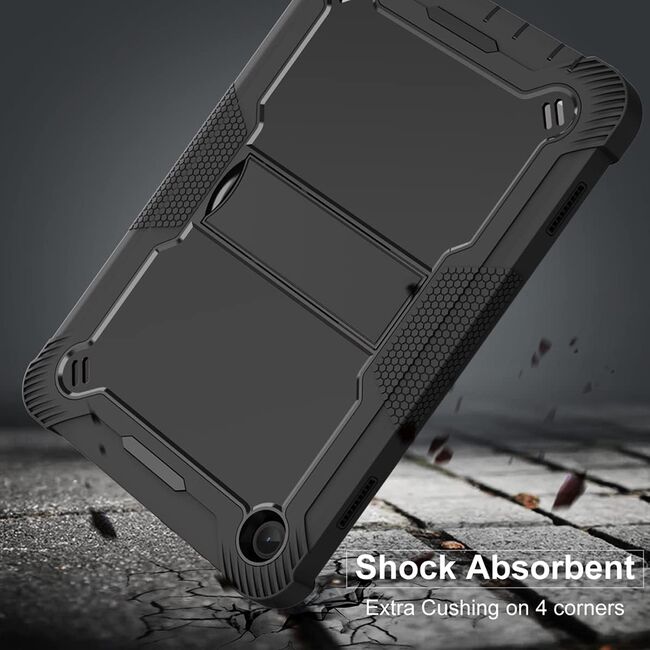[Pachet 360°] Husa + folie sticla Lenovo Tab M10 3rd Gen (TB328FU/TB328XU) Techsuit Rugged TabShell, negru