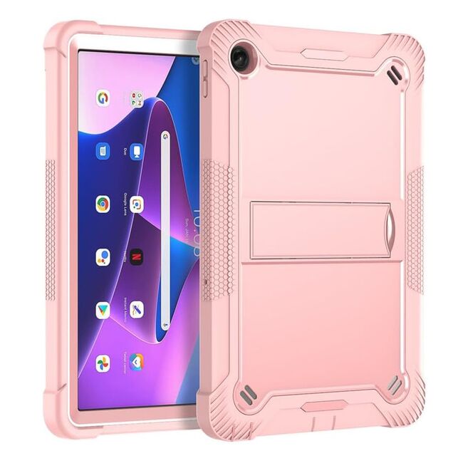 [Pachet 360°] Husa + folie din sticla pentru  Lenovo Tab M10 Plus 10.6 inch (3rd gen) TB-125F, TB-128F Rugged Heavy Duty - roz