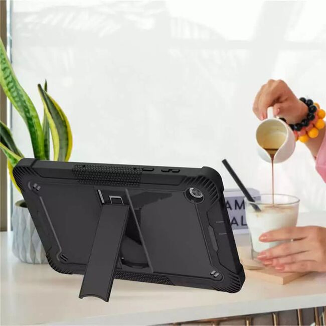 [Pachet 360°] Husa + folie sticla Lenovo Tab M10 Plus TB-X606F Techsuit Rugged TabShell, negru