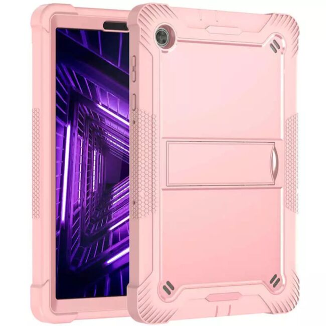 [Pachet 360°] Husa + folie sticla Lenovo Tab M10 Plus TB-X606F Techsuit Rugged TabShell, roz