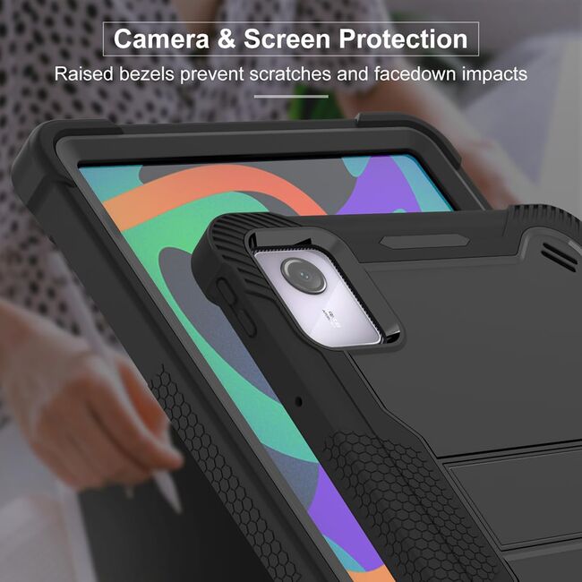 [Pachet 360°] Husa + folie din sticla pentru  Lenovo Tab M11 Rugged Heavy Duty - negru