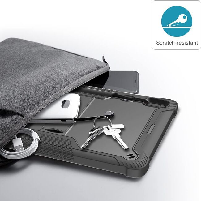 [Pachet 360°] Husa + folie sticla Samsung Galaxy Tab S8 Plus / S7 Plus 12.4 Techsuit Rugged TabShell, negru