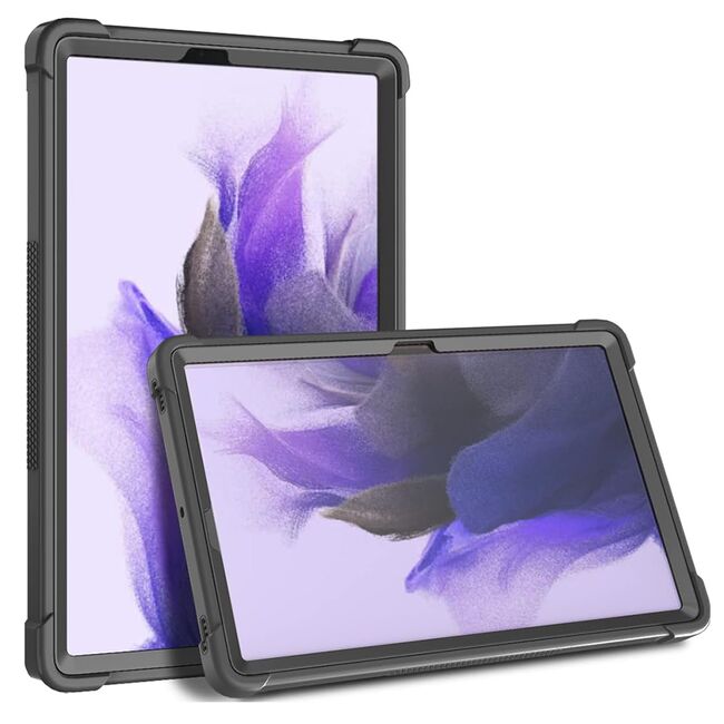 [Pachet 360°] Husa + folie sticla Samsung Galaxy Tab S8 Plus / S7 Plus 12.4 Techsuit Rugged TabShell, negru