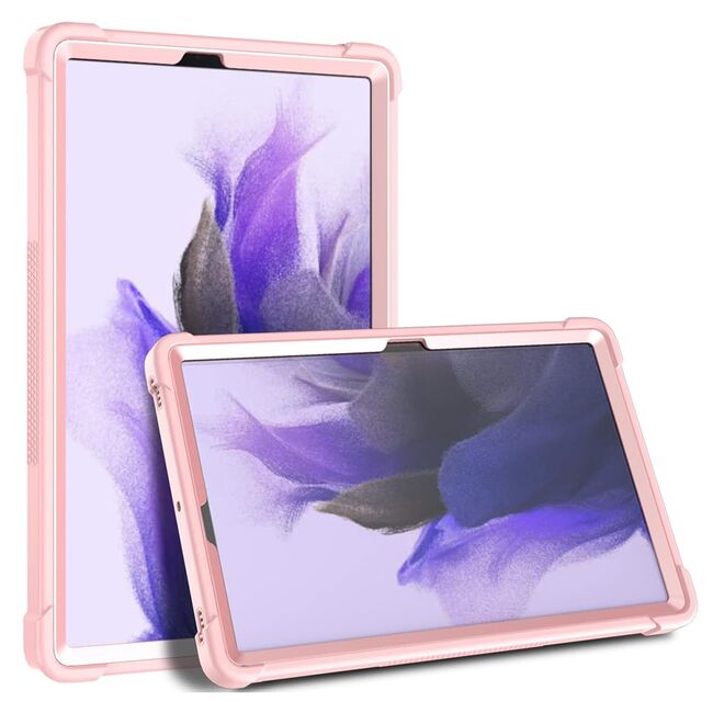 [Pachet 360°] Husa + folie sticla Samsung Galaxy Tab S8 Plus / S7 Plus 12.4 Techsuit Rugged TabShell, roz