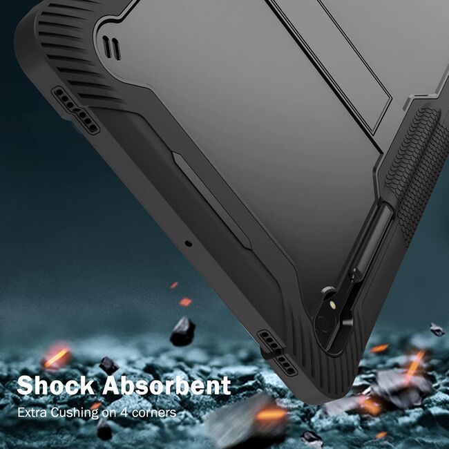 [Pachet 360°] Husa + folie sticla Samsung Galaxy Tab S10 Ultra / S9 Ultra / S8 Ultra Techsuit Rugged TabShell, roz