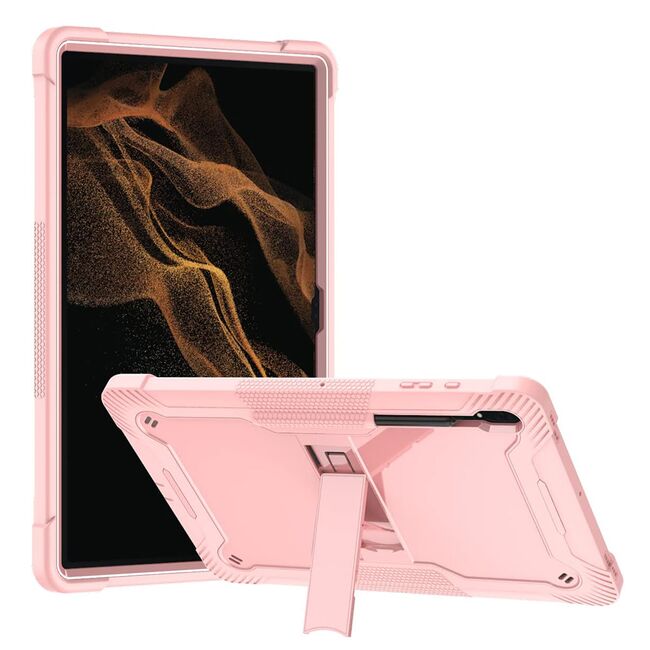 [Pachet 360°] Husa + folie sticla Samsung Galaxy Tab S10 Ultra / S9 Ultra / S8 Ultra Techsuit Rugged TabShell, roz