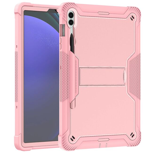[Pachet 360°] Husa + folie sticla Samsung Galaxy Tab S9 FE Plus, Tab S10 Plus Techsuit Rugged TabShell, roz