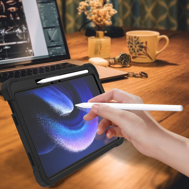 [Pachet 360°] Husa + folie din sticla pentru  Xiaomi Pad 6 / Pad 6 Pro Rugged Heavy Duty - roz