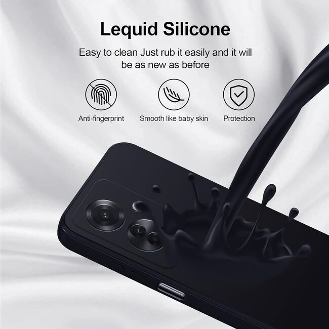 Husa pentru Oppo Reno 11F Liquid Silicone, subțire, captusita cu microfibra, anti amprentă, protectie cameră foto, mov