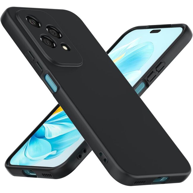 Husa pentru Honor 200 Lite Liquid Silicone, subțire, captusita cu microfibra, anti amprentă, protectie cameră foto, negru