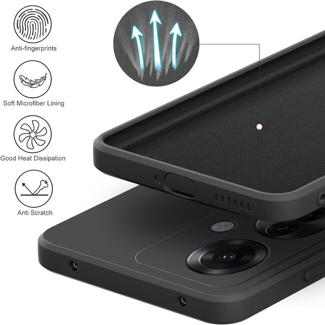 Husa pentru Oppo Reno 11F Liquid Silicone, subțire, captusita cu microfibra, anti amprentă, protectie cameră foto, lavanda