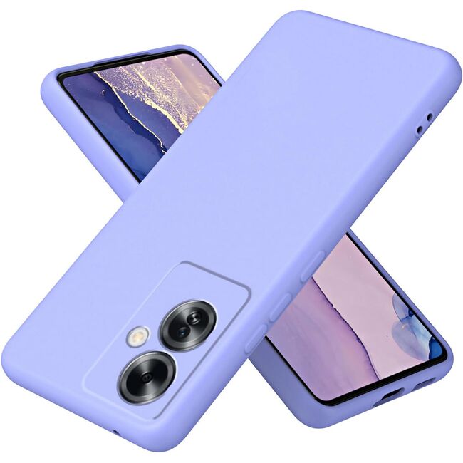 Husa pentru Oppo Reno 11F Liquid Silicone, subțire, captusita cu microfibra, anti amprentă, protectie cameră foto, lavanda