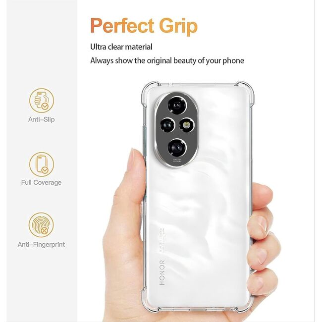 Husa pentru Honor 200 Pro Slim Anti-Shock 1.5mm reinforced corners, Transparent