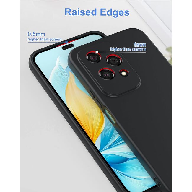 Husa pentru Honor 200 Lite Liquid Silicone, subțire, captusita cu microfibra, anti amprentă, protectie cameră foto, negru