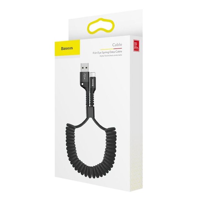 Cablu de date Lightning Baseus Fish Eye, 1m, negru, CALSR-01