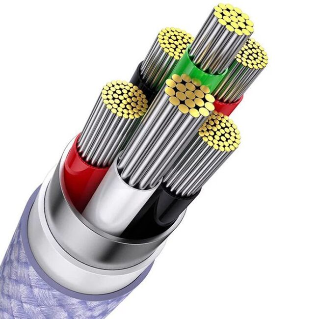 Cablu de date 3in1 Baseus Flash Series 2, 100W, 1.2m, mov