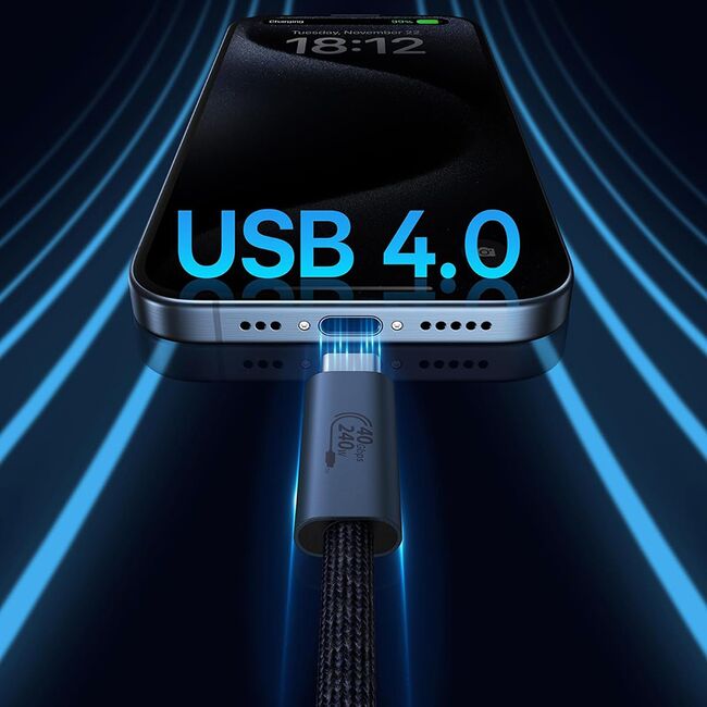 Cablu de date Type-C Baseus Flash Series 2, 240W, 1m, negru