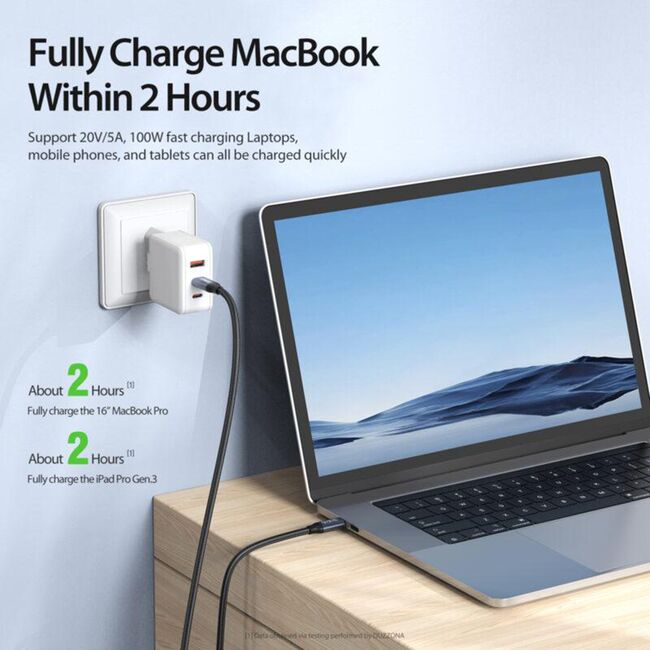 Cablu de date USB-C la USB-C, 100W, 1m Duzzona A9, gri