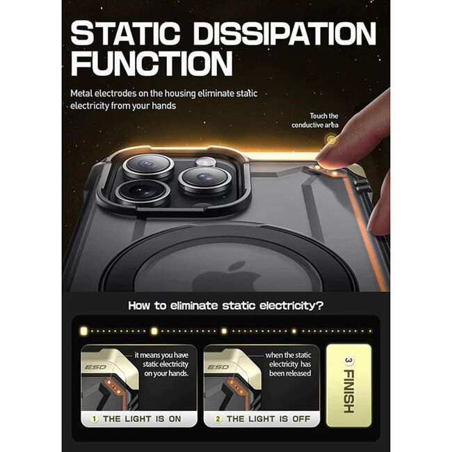 Husa iPhone 15 Pro Max Supcase Unicorn Beetle Defender, negru