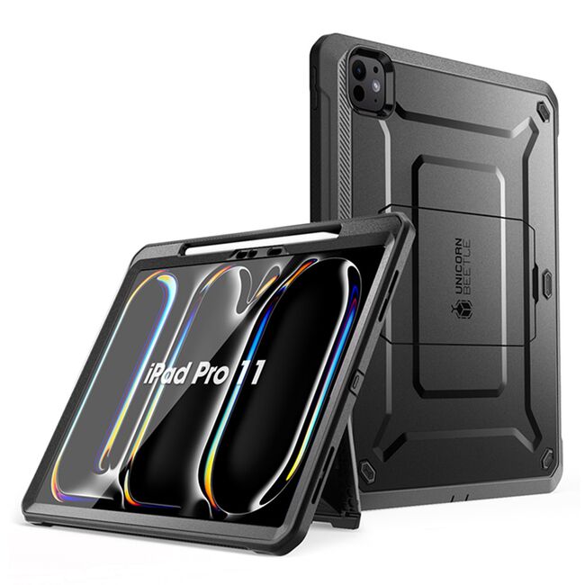 Husa cu folie integrata iPad Pro 11 (2024) Supcase Unicorn Beetle Pro, negru