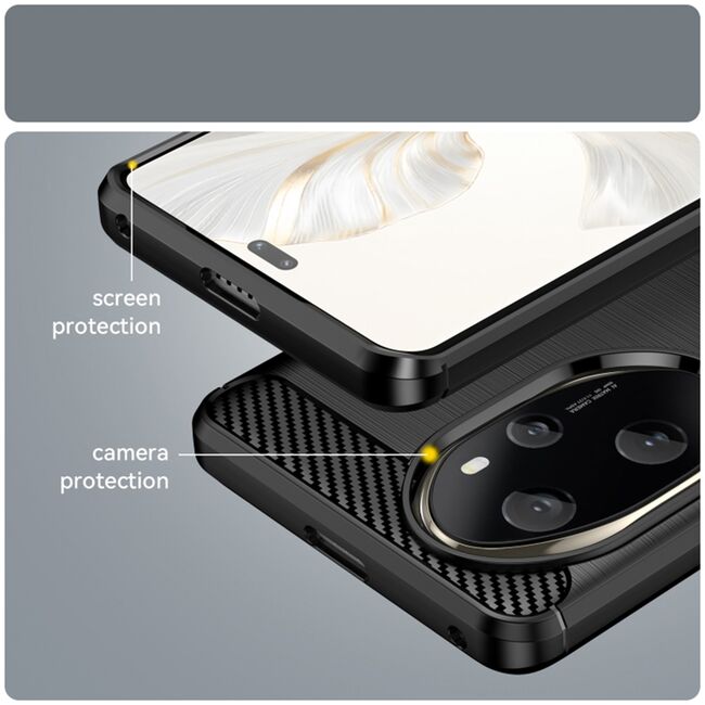 Husa pentru Honor 200 Carbon Liquid Silicone, negru