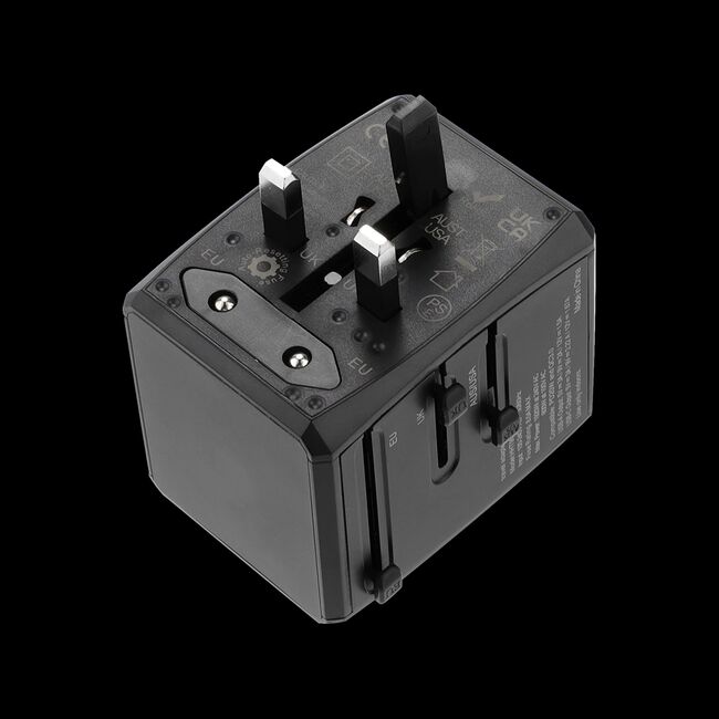 Adaptor priza universal PD20W, 2 x USB, 2 x USB Type-C EU, UK, AUS, US, HHT904
