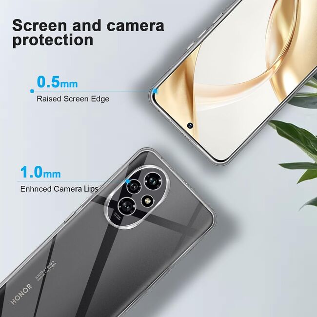Husa pentru Honor 200, Slim Anti-Shock 1.5mm, cu protectie lentile, Transparent