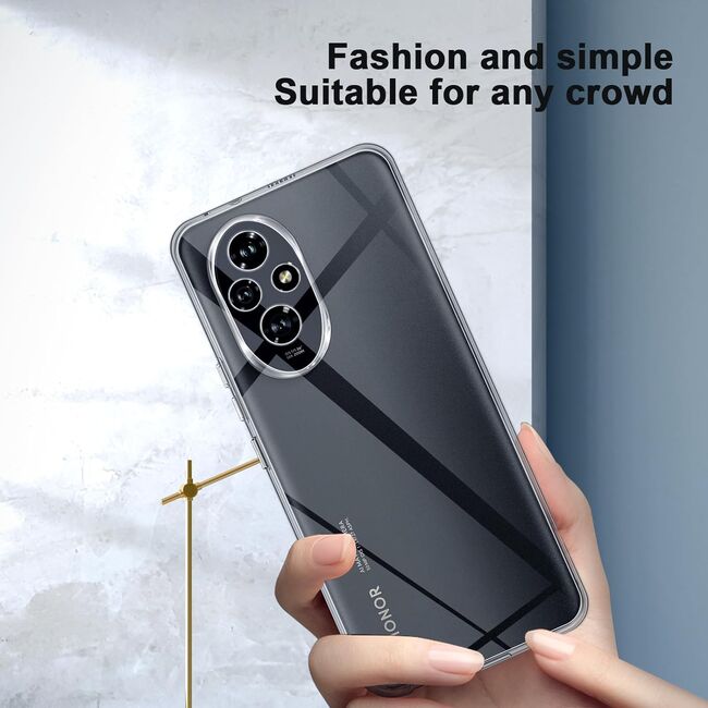 Husa pentru Honor 200, Slim Anti-Shock 1.5mm, cu protectie lentile, Transparent